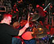 NOV. 18, 2005. CBGB. GERRY PULVERIZING THE CBGB DRUM KIT.